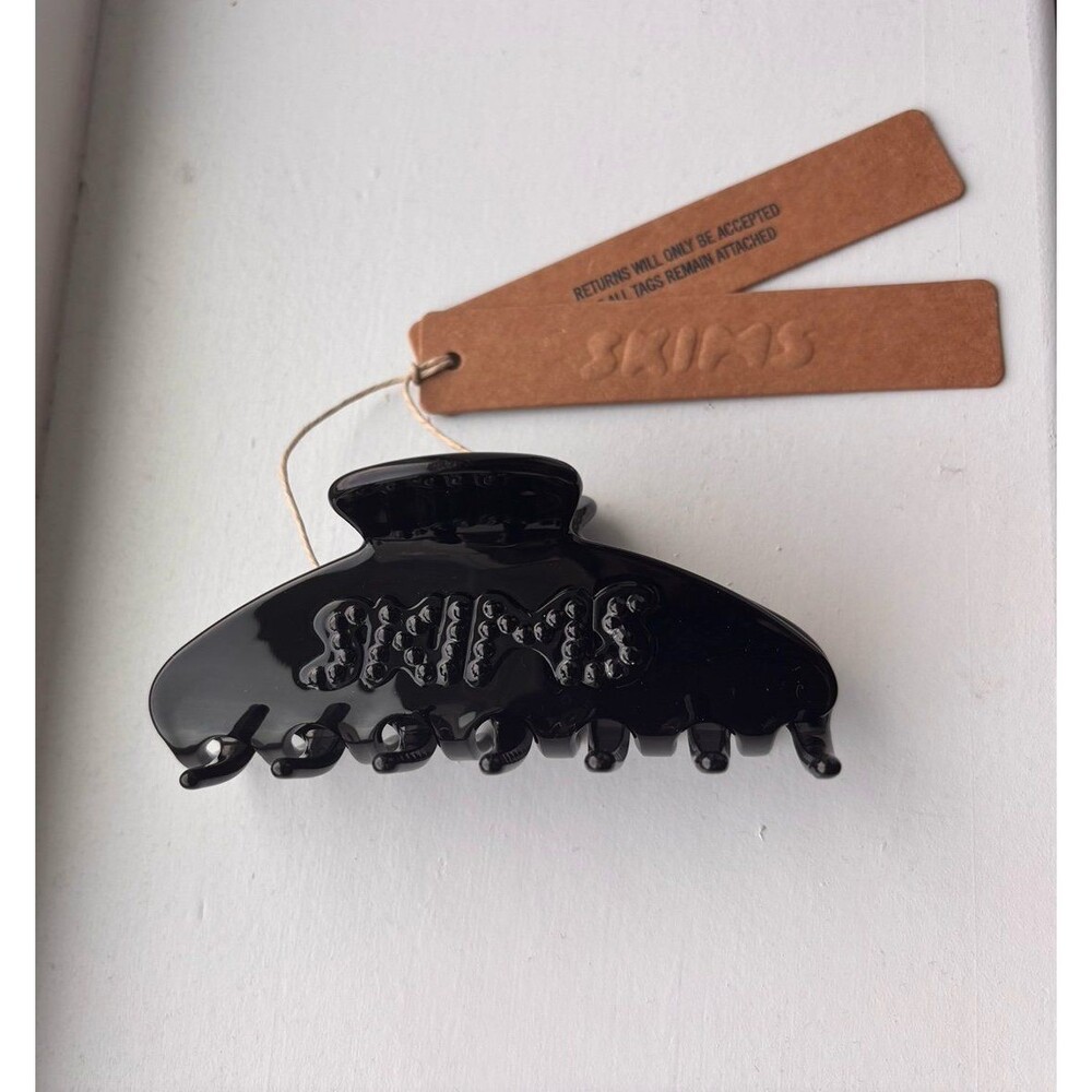 SKIMS Onyx Black Rhinestone Hair Claw Clip Brand New
